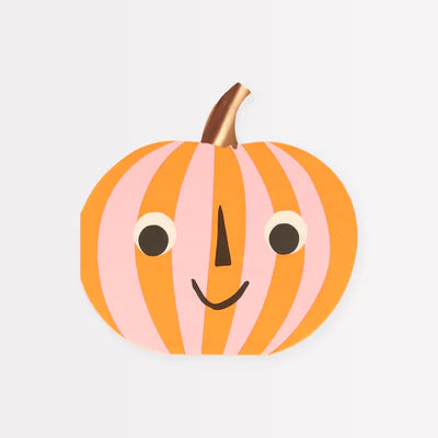 Pink and Orange Stripy Pumpkin Napkins