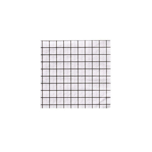 black and white grid napkins (cocktail)