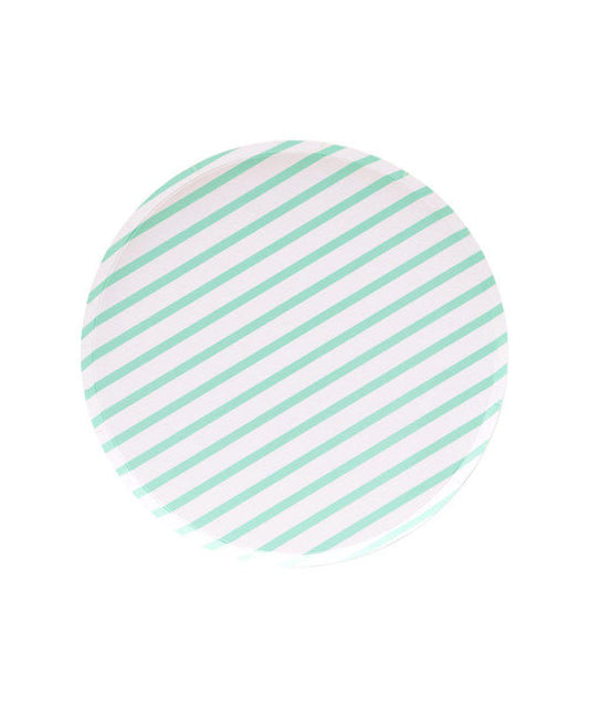 mint stripes mini plates