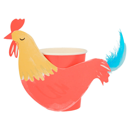 On the Farm Rooster Party cups