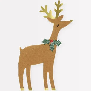 Reindeer With Holly Napkins